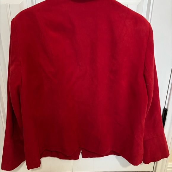 Conrad C Faux Suede Red Jacket - Picture 2 of 14